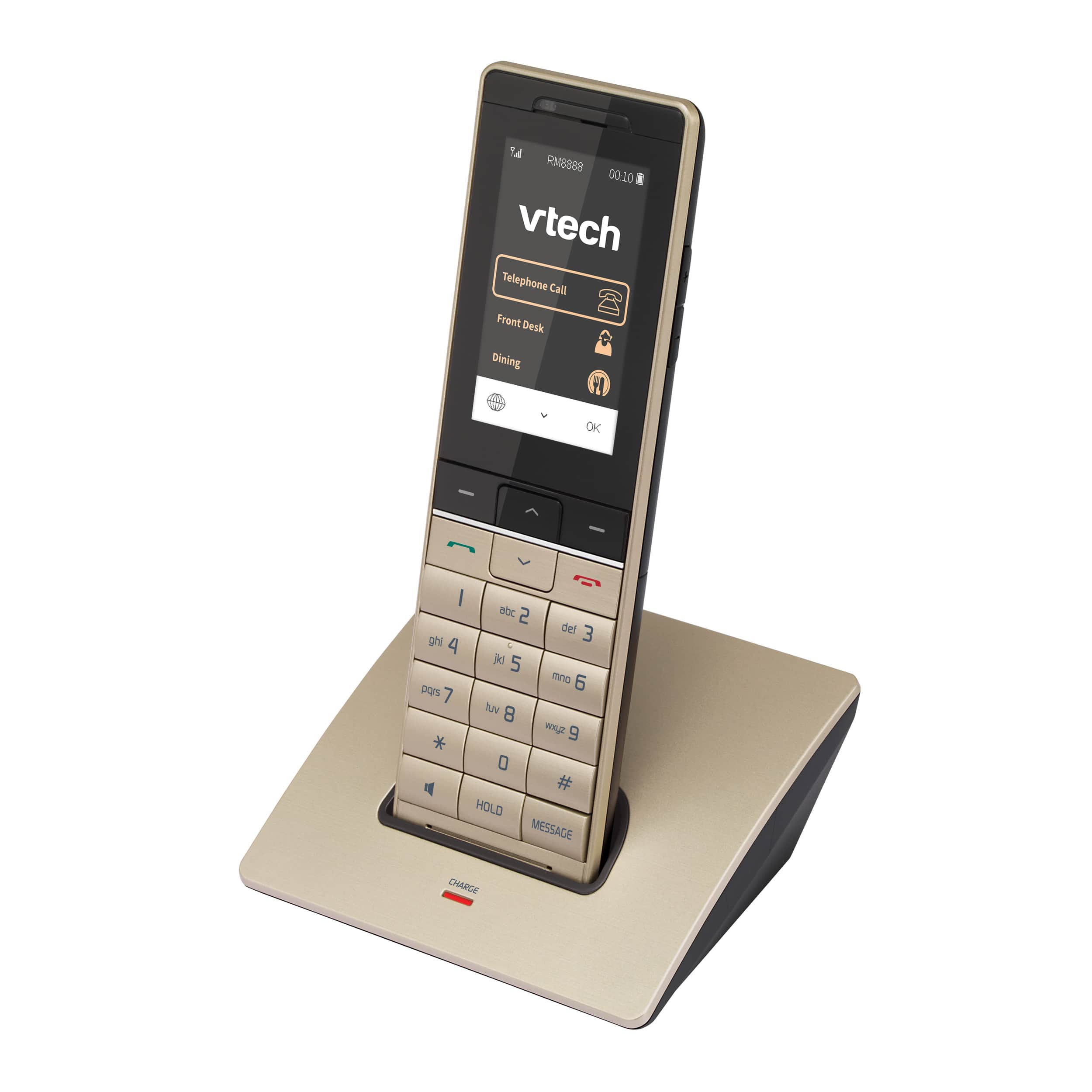 Image of 1 Cordless Color Handset and Slim Charger | PMX-S5410 HC-S Champagne Gold/Black